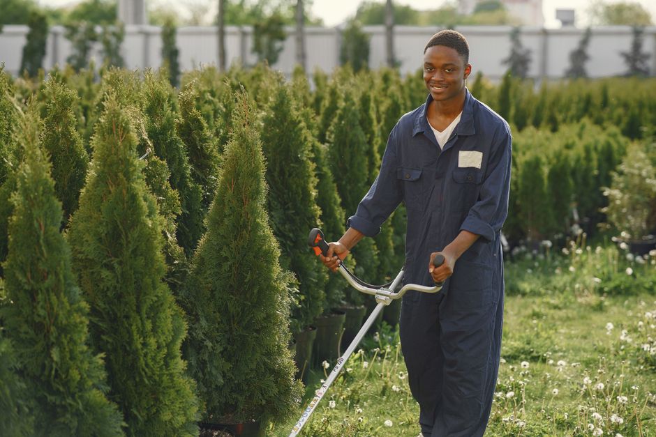 Smiling landscaper at work